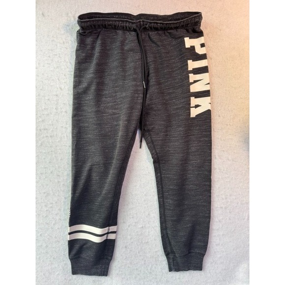 PINK Victoria's Secret Pants - Victorias Secret Pink LOUNGE Campus Skinny Jogger Sweat‎ Pants LRG Grey Striped